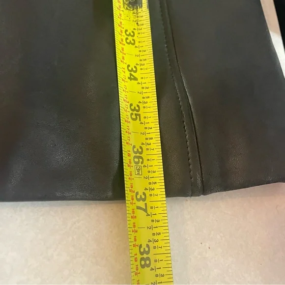 R&O Reilly Olmes Womens Black Genuine Leather Coat Mid Length Size M - Picture 11 of 12